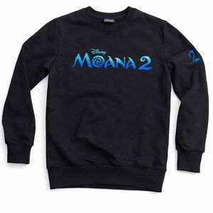 Disney Moana 2 Black Crewneck Sweatshirt Woman Small